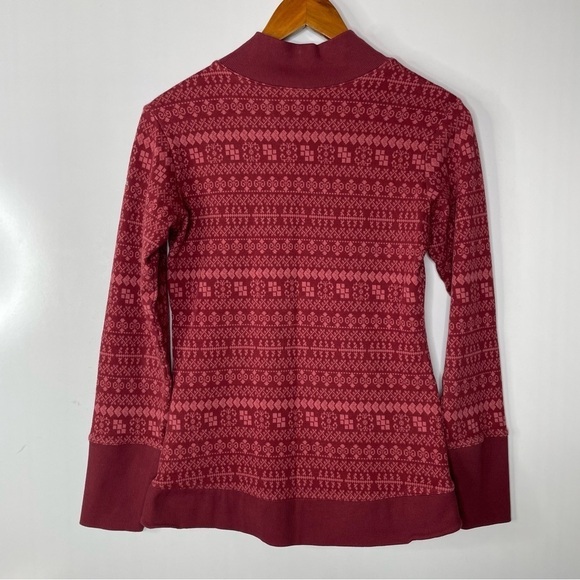 Columbia Holly Peak Jaquard Mock Neck Long Sleeve Top Medium - Picture 2 of 6